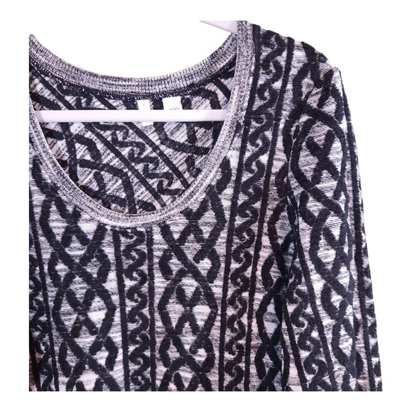 Anthropologie Black and Cream Long Sleeve Dress - Picture 3 of 6